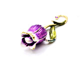 Tulip Flower Trinket Box with Austrian Crystals & Enamel