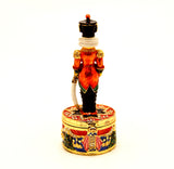 Colorful Nutcracker Standing On Round Base Trinket Box with Austrian Crystals