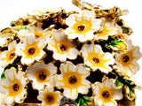 Jeweled Floral Trinket Box with Butterfly. Beautifully Made with Austrian Crystals & Enamel