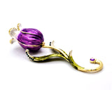 Tulip Flower Trinket Box with Austrian Crystals & Enamel