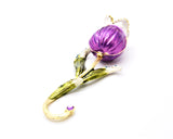 Tulip Flower Trinket Box with Austrian Crystals & Enamel