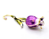 Tulip Flower Trinket Box with Austrian Crystals & Enamel