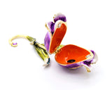 Tulip Flower Trinket Box with Austrian Crystals & Enamel