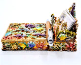 Desk Business Card & Post It Note Holder Made with Austrian Crystals