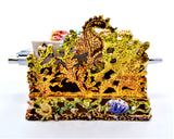 Desk Business Card & Post It Note Holder Made with Austrian Crystals