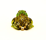 Small All Jeweled Frog Trinket Box. Hand Set Austrian Crystals & Enamel