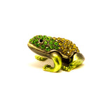 Small All Jeweled Frog Trinket Box. Hand Set Austrian Crystals & Enamel