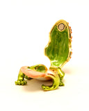 Small All Jeweled Frog Trinket Box. Hand Set Austrian Crystals & Enamel