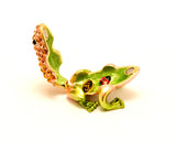 Small All Jeweled Frog Trinket Box. Hand Set Austrian Crystals & Enamel