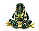 Bejeweled Frog Trinket Box. Green Enamel & Austrian Crystals