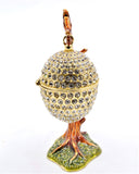 All Jeweled Hanging Egg Trinket Box Made with Austrian Crystals