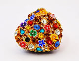 Bejeweled Heart Trinket Box with Faux Pearls, Austrian Crystals & Enamel
