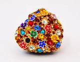 Bejeweled Heart Trinket Box with Faux Pearls, Austrian Crystals & Enamel