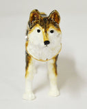 Standing Wolf Trinket Box. Very Detailed with Austrian Crystals