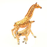 Giraffe with Baby Detachable Trinket Box Made with Austrian Crystals