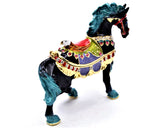 Decorated Running Horse Trinket Box. Eagle Head Saddle with Austrian Crystals