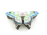 Butterfly Jeweled Trinket Box. Colorful Enamel with Austrian Crystals