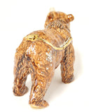 Golden Bear Trinket Box. Hand Painted Enamel & Austrian Crystals