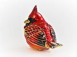 Small Cardinal Trinket Box. Red Enamel with Austrian Crystals