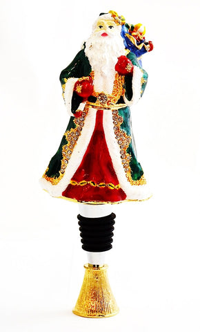 Santa Clause Trinket Bottle Stopper with Display Stand