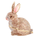 All Jeweled Rabbit Trinket Box. Hand Set Austrian Crystals