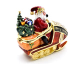 Santa on Jet Ski Trinket Box. Very Unique with Austrian Crystals