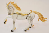 Bejeweled Big Unicorn Trinket Box with Austrian Crystals & White Enamel