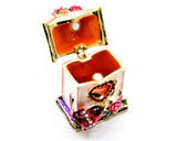 Small Cardinal Birdhouse Trinket Box. Very Detailed with Austrian Crystals