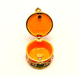 Colorful Nutcracker Standing On Round Base Trinket Box with Austrian Crystals