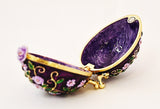 Faberge Style Floral Egg Trinket Box. Hand Detailed with Austrian Crystals & Enamel