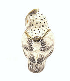 Wise Owl Trinket Box with White Enamel with Austrian Crystals