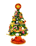 Christmas Tree and Gifts Trinket Box with Decoration. Made with Austrian Crystals
