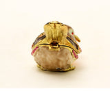 Sparrow Bird Trinket Box. Colorful Enamel with Austrian Crystals