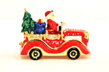 Santaclause in Car Trinket Box Made with Austrian Crystals & Red Enamel