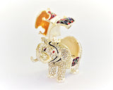 All Jeweled Maharaja Elephant Trinket Box Made with Austrian Crystals