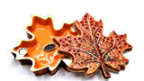 Handmade Maple Leaf Trinket Box. Made with Enamel & Austrian Crystals with Gold Plating