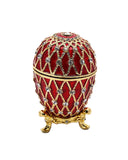 Small Egg Trinket Box with Stand. Hand Set Austrian Crystals & Enamel