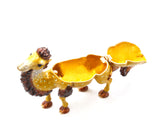 Double Hump Big Camel Trinket Box. Hand Painted Brown Enamel & Austrian Crystals