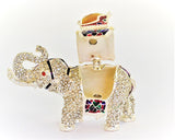 All Jeweled Maharaja Elephant Trinket Box Made with Austrian Crystals