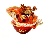 Dragon On Red Ball Trinket Box