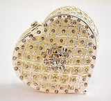 Silver Plated Heart Trinket Box. Hand Set Austrian Crystals & Silver Plating