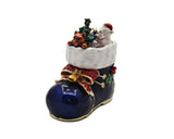 Christmas Boot Box with Enamel & Gold Plating with Austrian Crystals