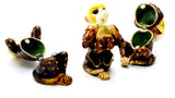Jeweled 3 Wise Monkeys Trinket Box. Handmade with Austrian Crystals & Enamel