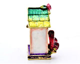 Small Cardinal Birdhouse Trinket Box. Very Detailed with Austrian Crystals