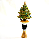 Christmas Tree Trinket Box Bottle Stopper with Display Stand