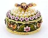 Decorative Bumble Bee on Floral Trinket Box