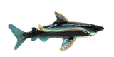 Ciel Shark Trinket Box with Austrian Crystals & Blue Enamel, Gold Plating