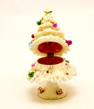 Christmas Tree with Decorations Trinket Box. Hand Crafted with Austrian Crystals Enamel