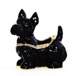 Charming Scotty Dog Trinket Box. Hand Painted Enamel with Austrian Crystals