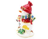 Decorative Snowman with Baby Trinket Box Hand Crafted with Austrian Crystals & Enamel